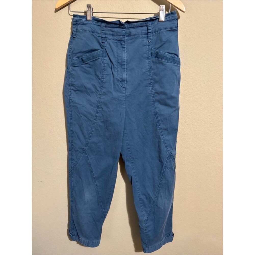 Anthropologie Size 6 Blue Pants Women's Jogger, Dress Pants, Cotton, Capri